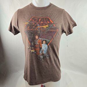 Star Wars Graphic T Shirt Mens Small Brown Vintage Style Retro Sci Fi Y2k Luke